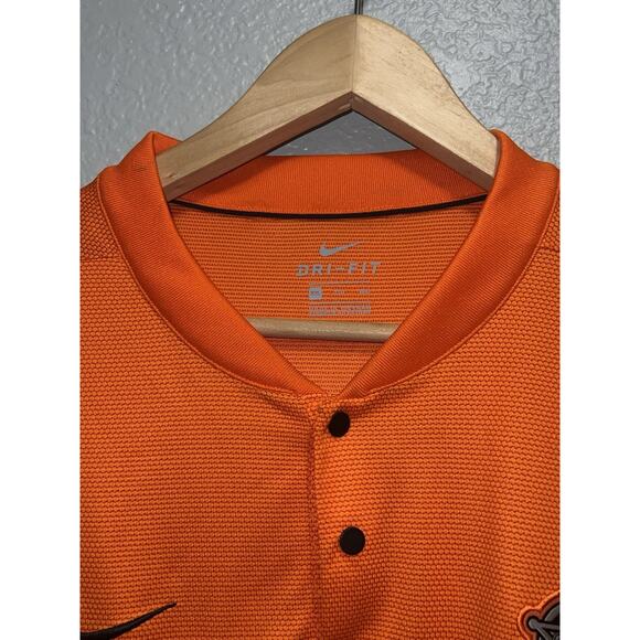 Nike Polo Shirt Mens OSU XXL Dri-FIT Blade Collar Orange Football Golf Baseball - Picture 5 of 8